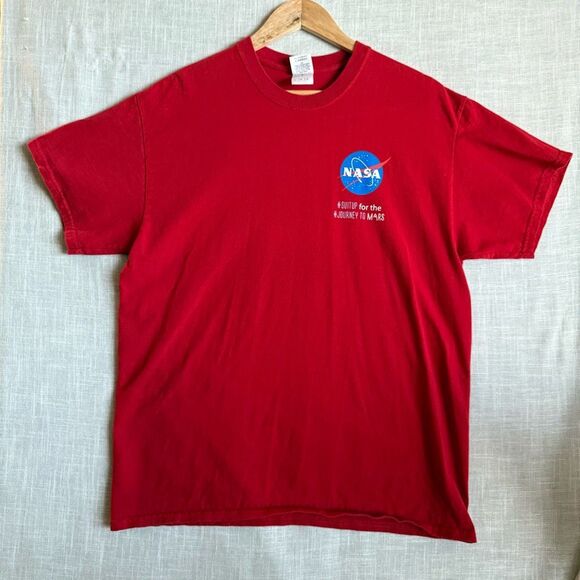 NASA Mars Mission Tee Men’s L Red Space Graphic Shirt - Picture 1 of 9